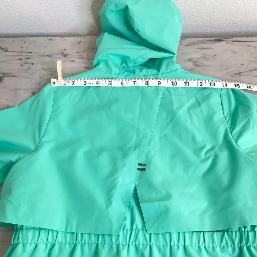C9 Champion Girls Hooded Windbreaker Jacket Youth Large Teal Lightweight Zip Up